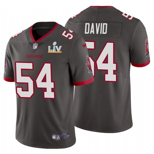 Men's Tampa Bay Buccaneers #54 Lavonte David Grey 2021 Super Bowl LV Limited Stitched NFL Jersey